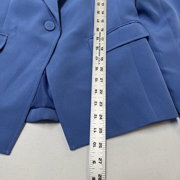 Tahari ASL Blazer Womens 10 Perwinkle One Button Jacket Structured Lined Office - Picture 10 of 13